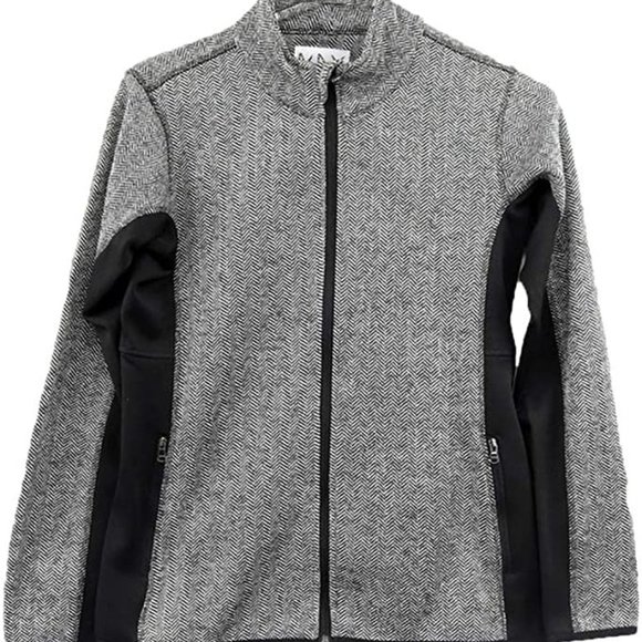 Marc New York Jackets & Blazers - Marc New York MNY Ladies Full Zip Fleece Black Long Sleeve Jacket Pockets Sz LG.